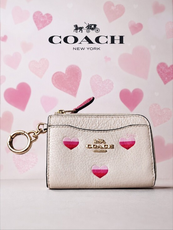 Handbags - Coach Hearts Card Holder Coin Purse Keychain